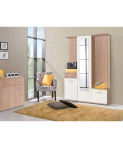 Mobile da ingresso "barcellona" legno con specchio, 133x33x197 cm